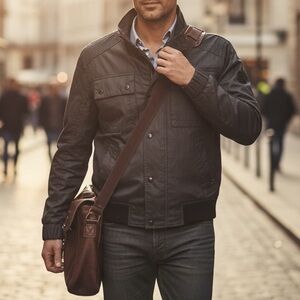 zara men's faux suede bomber jacket
